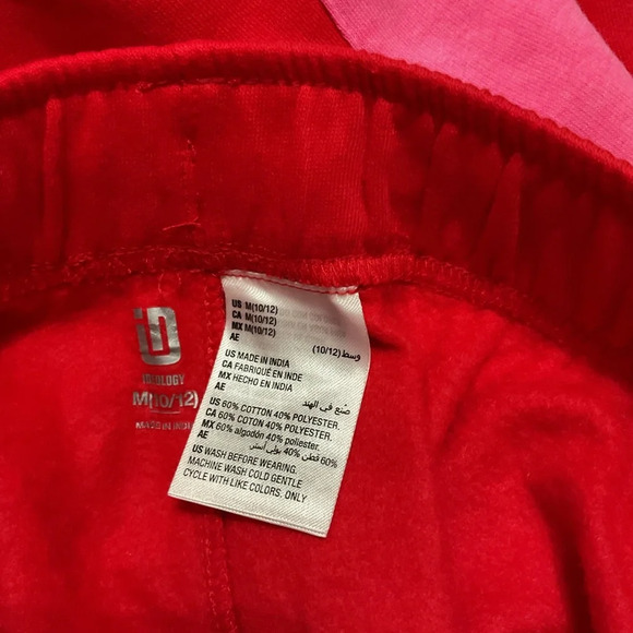 ID Ideology Pink & Red Big Girls Colorblocked Jogging Set Size 10 / 12 NWT - Picture 6 of 6